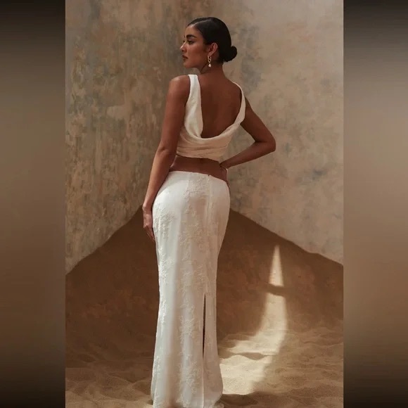 SOLD - Meshki Mona Burnout Velvet Maxi Skirt - Picture 1 of 7